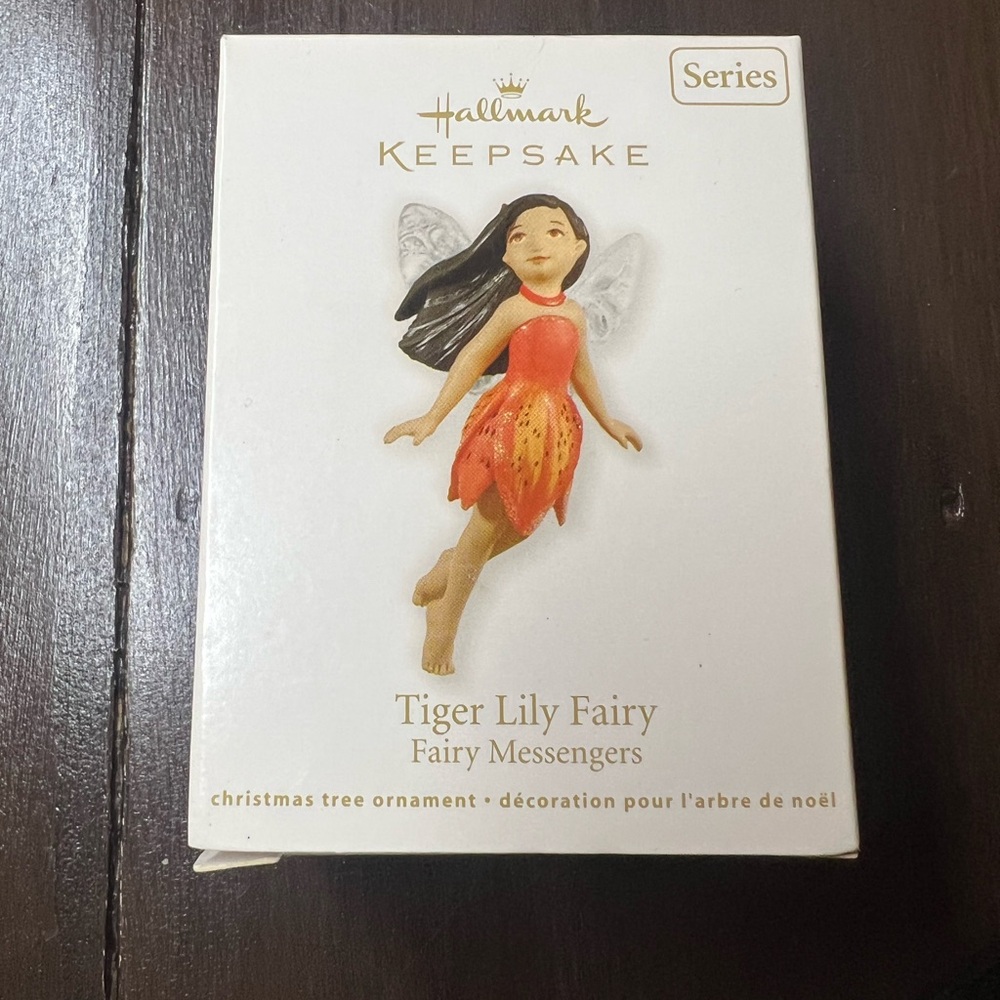 Hallmark Tiger Lily Fairy Ornament in Red and Orange